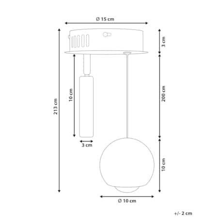 Lampa wisząca LED metalowa 2-punktowa czarna MABOLE