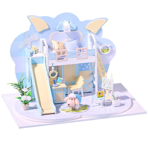 Miniaturowy domek - Niebieska owieczka