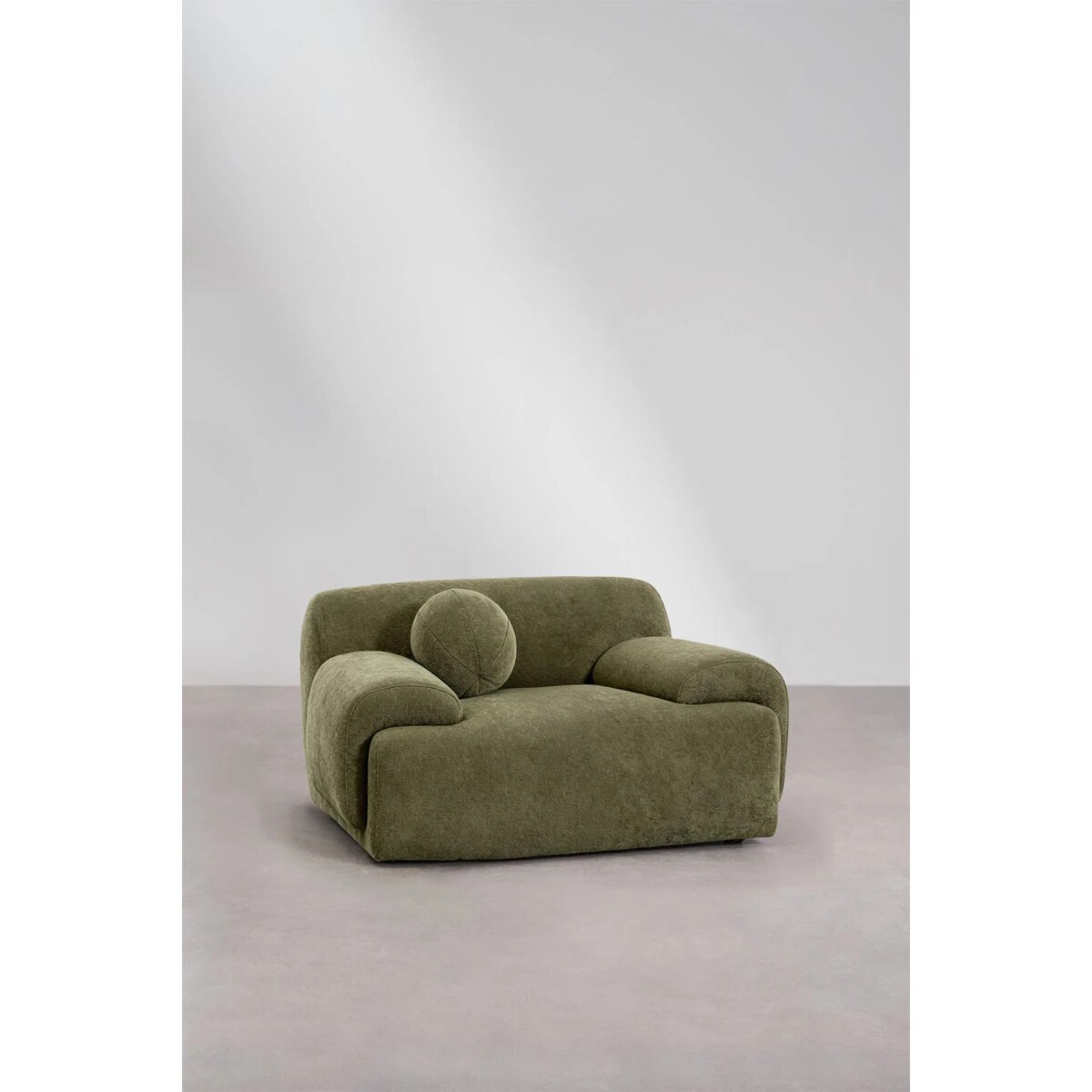 Fotel tapicerowany z poduszką Shirina, wojskowa zieleń