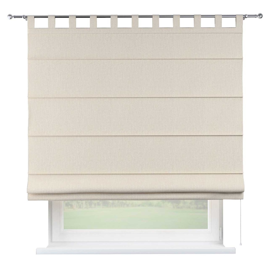 Roleta rzymska Verona, połyskujące geometryczne wzory na tle w kolorze ecru, Imperia Premium