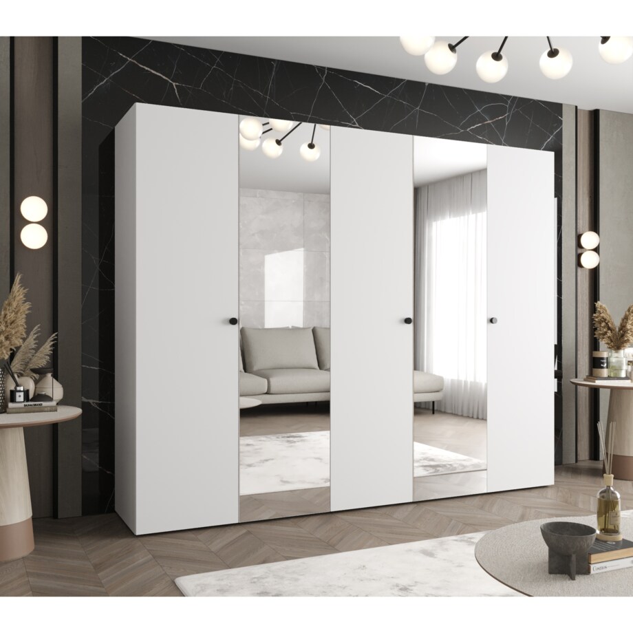 Szafa uchylna otwierana PARMA 2 250 wys. 202 cm Biały + u. Czarny