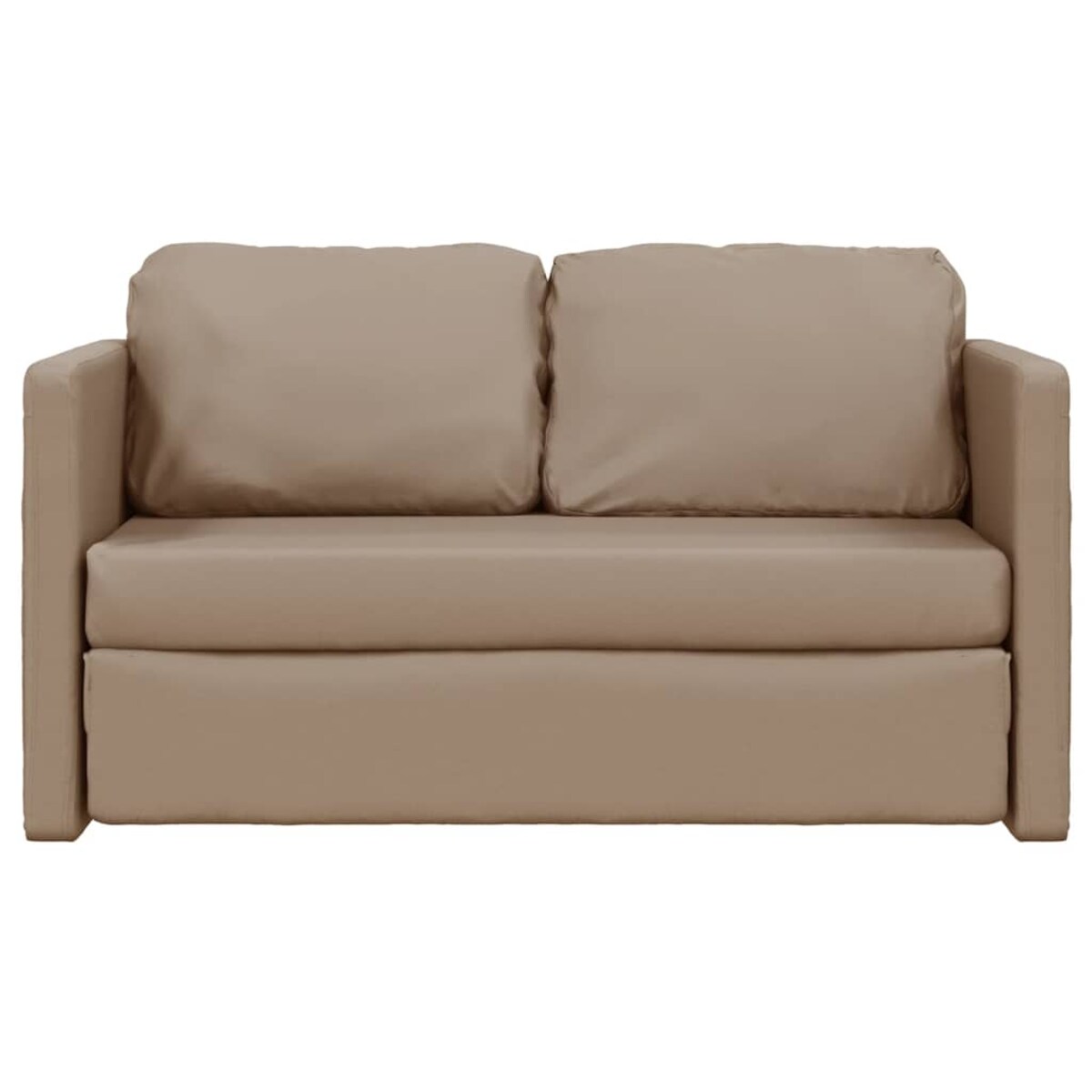 vidaXL Sofa podłogowa 2-w-1, cappuccino, 112x174x55 cm, sztuczna skóra