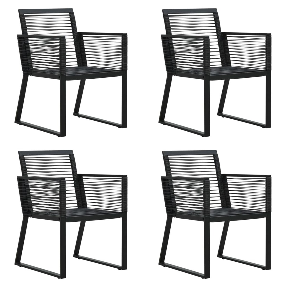 vidaXL 5-cz. zestaw mebli ogrodowych, rattan PVC, czarny