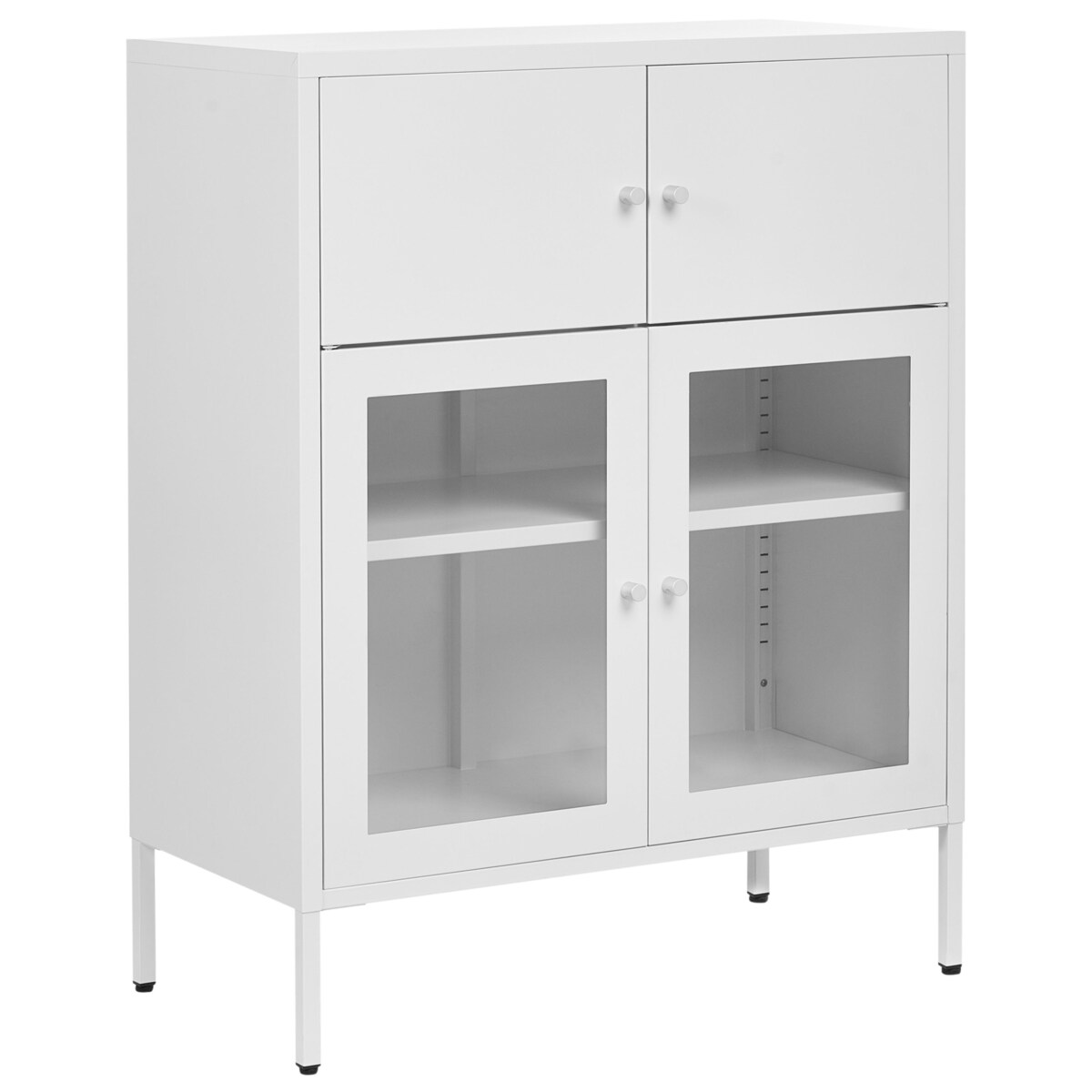 Szafka ze szklanymi drzwiami ESHOLT Metal 80 cm Biały