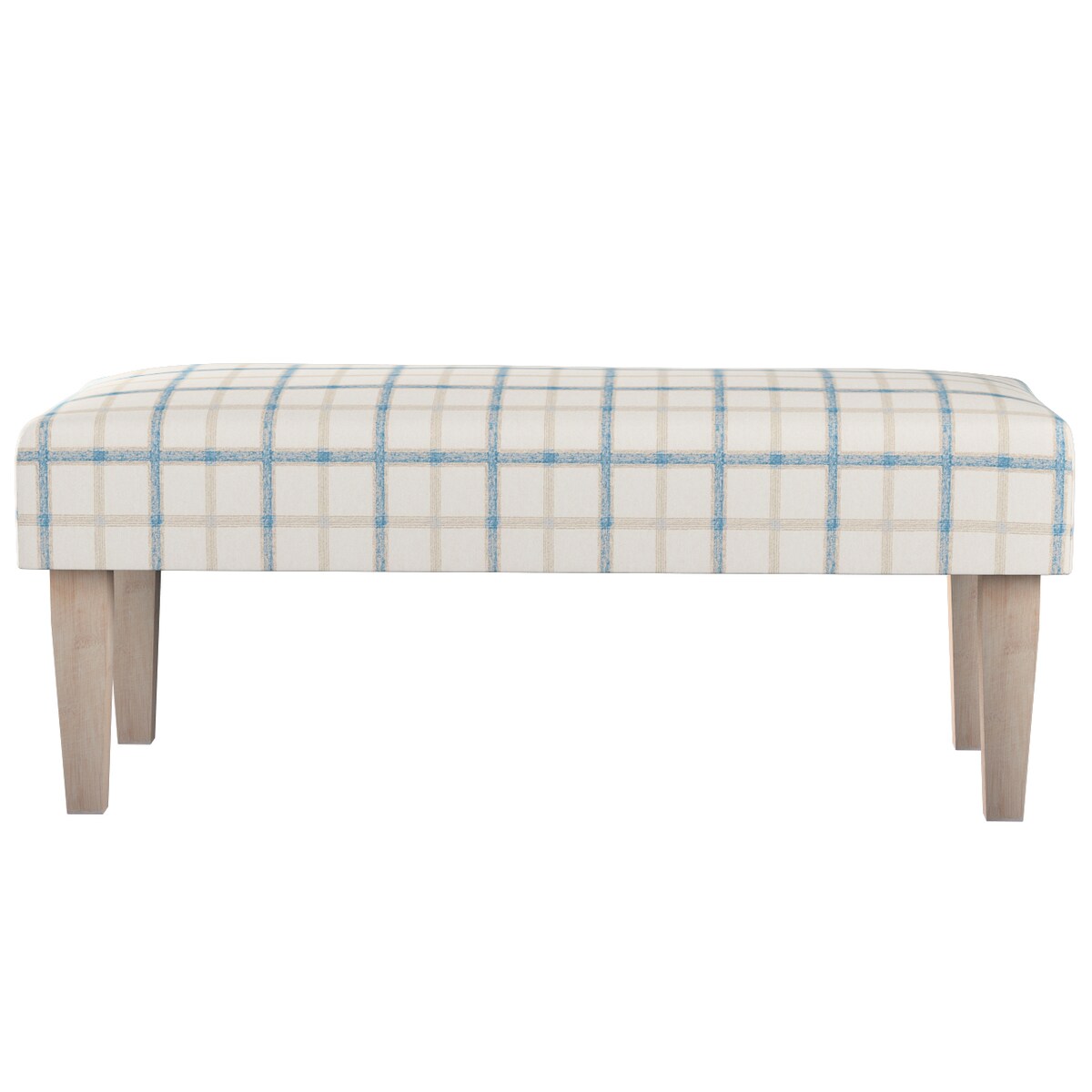 Ławka, niebieska kratka tle ecru, 100 x 40 x 40 cm, Avinon