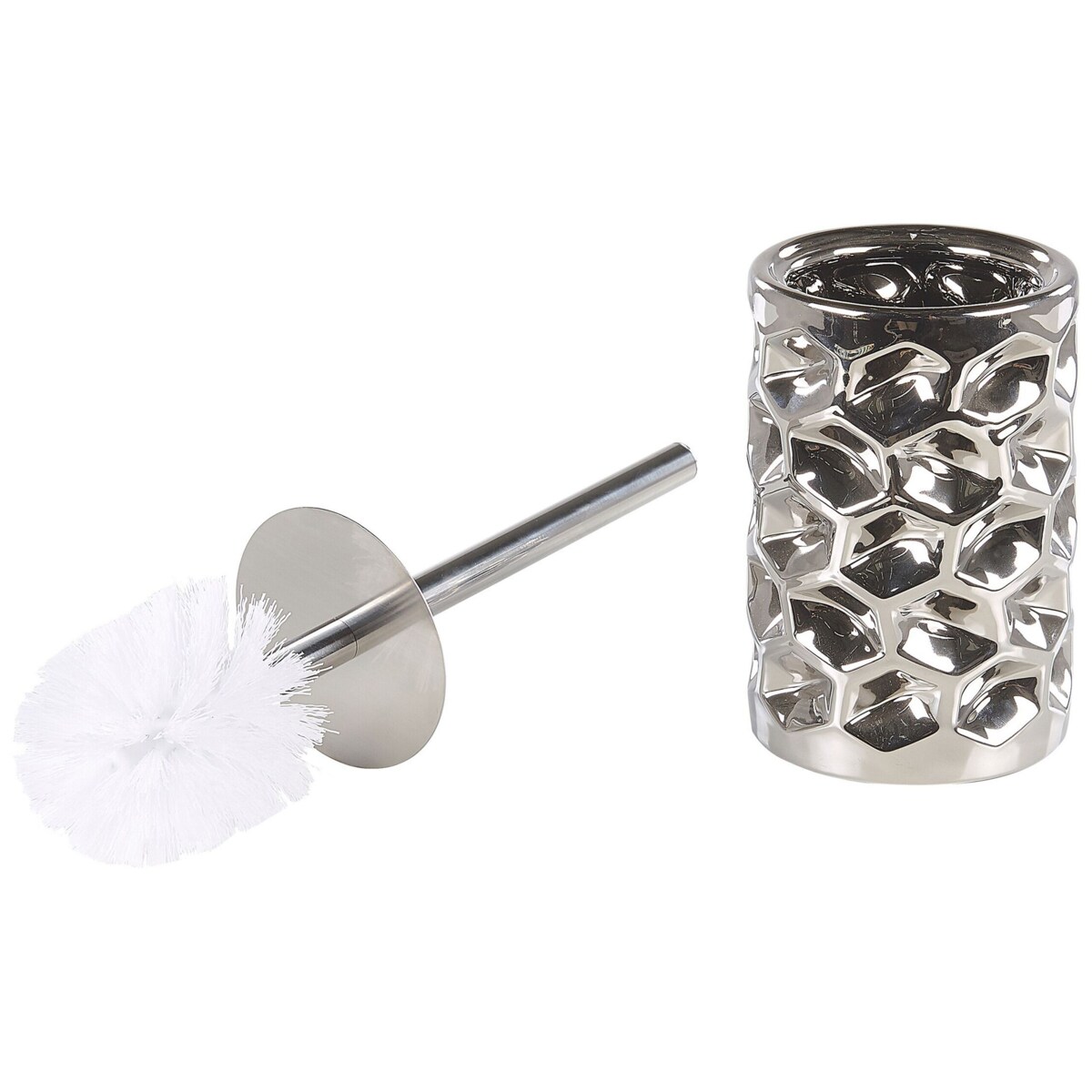 Zestaw akcesoriów łazienkowych 5 elementów TIRUA Ceramika Srebrny