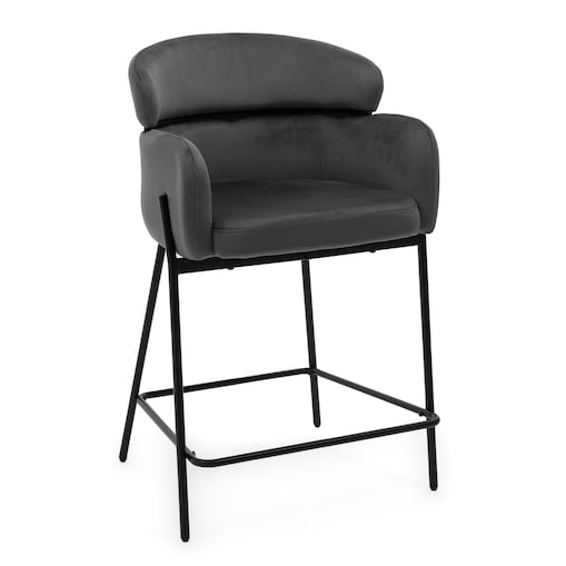 Hoker tapicerowany welurowy do salonu BOLZANO szary