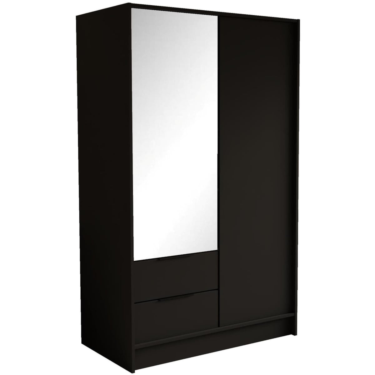 Szafa NIKOLA 103 z lustrem i regulowanymi półkami do biura-czarna