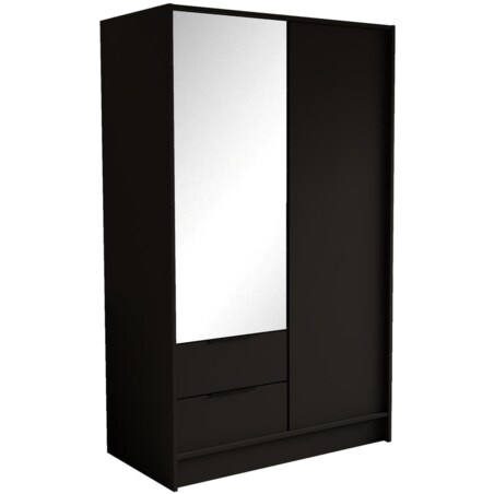 Szafa NIKOLA 103 z lustrem i regulowanymi półkami do biura-czarna