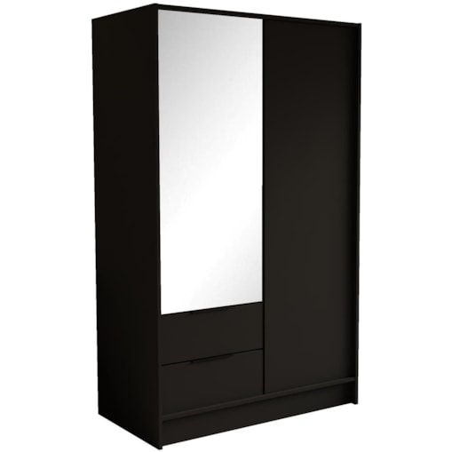 Szafa NIKOLA 103 z lustrem i regulowanymi półkami do biura-czarna