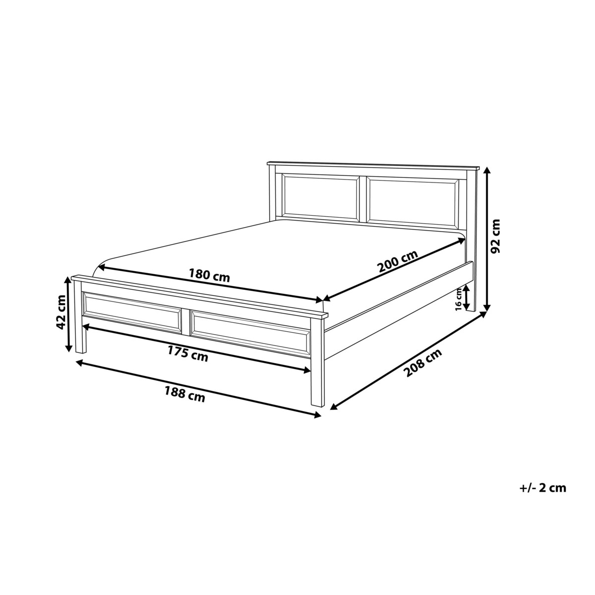 Łóżko drewniane 180 x 200 cm niebieskie OLIVET