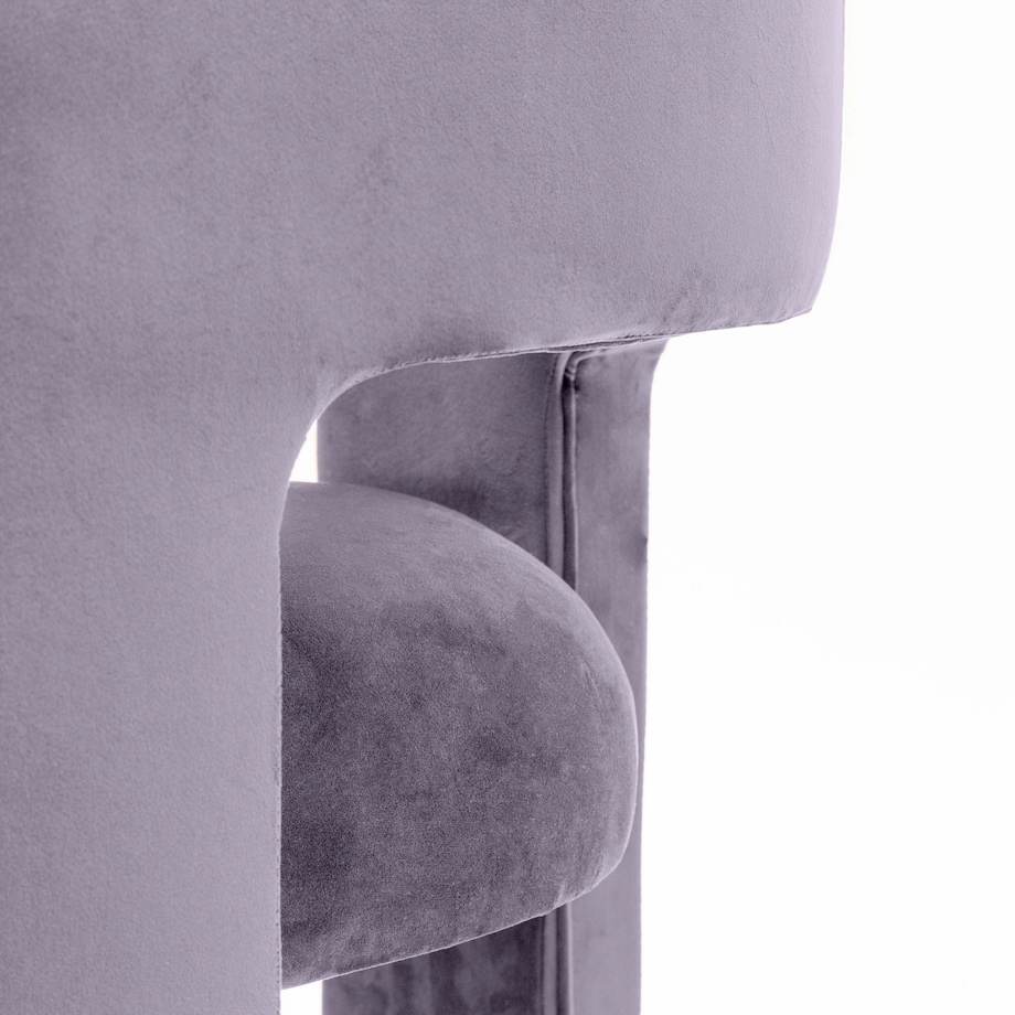 Fotel wypoczynkowy aksamitny liliowy Tiana