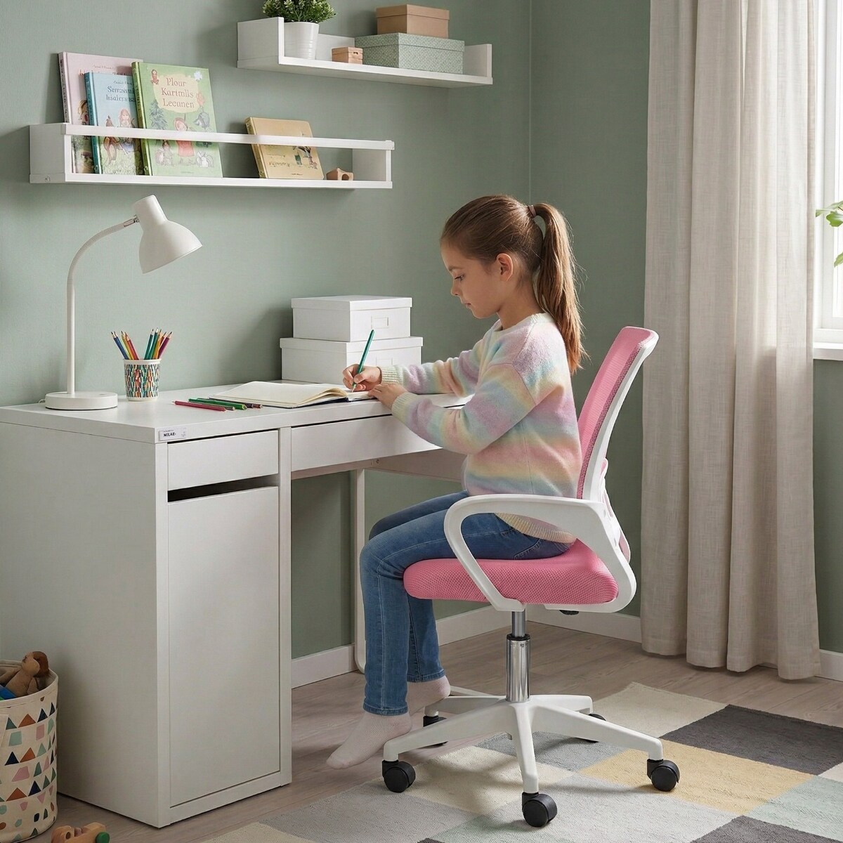 Krzesło biurowe fotel obrotowy Z10 regulowany ergonomiczny młodzieżowy