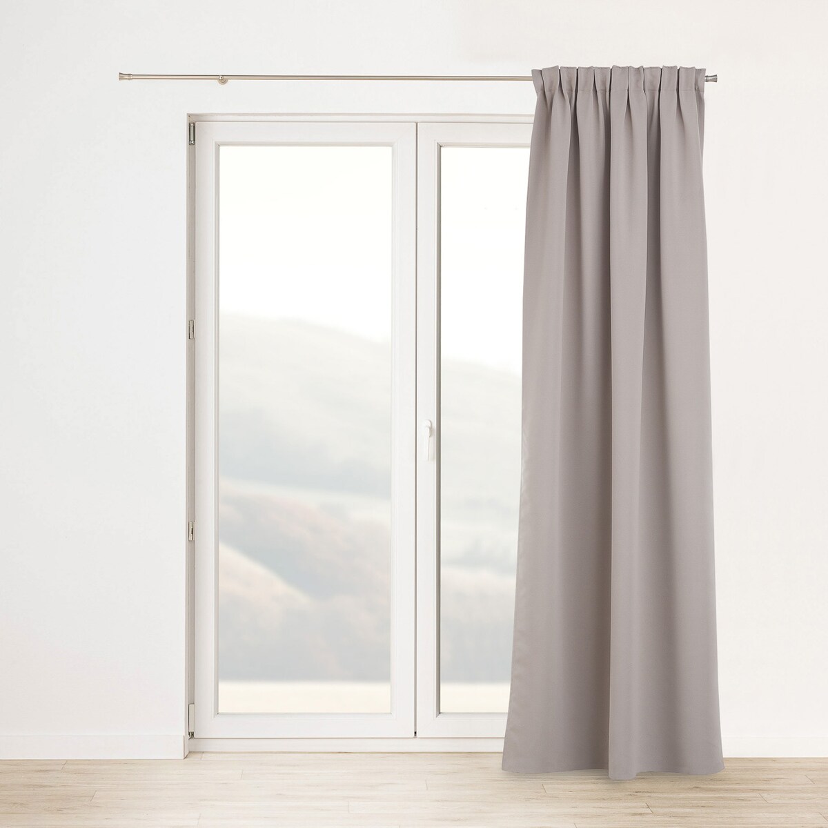 Zasłona zaciemniająca na taśmie marszczącej szaro beżowy (greige) 140 x 280cm 1 szt. 140x280 szary-beżowy