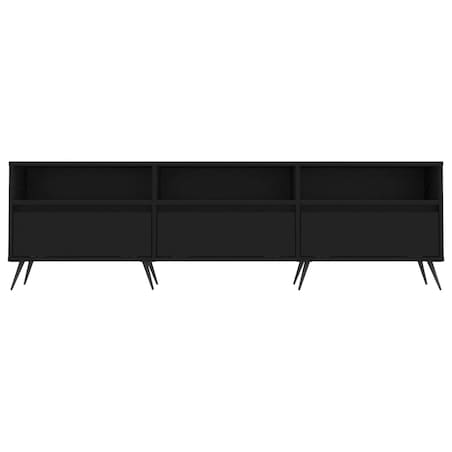 vidaXL Szafka pod TV, czarna, 150x30x44,5 cm, materiał drewnopochodny