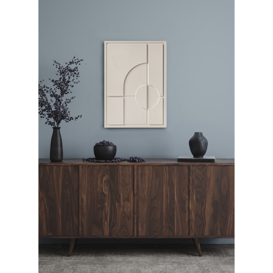 Obraz 3D 35x50cm Geometric I – Dekoracja Ścienna z Tynku Naturalnego, Natural Cream Minimalistyczny Relief