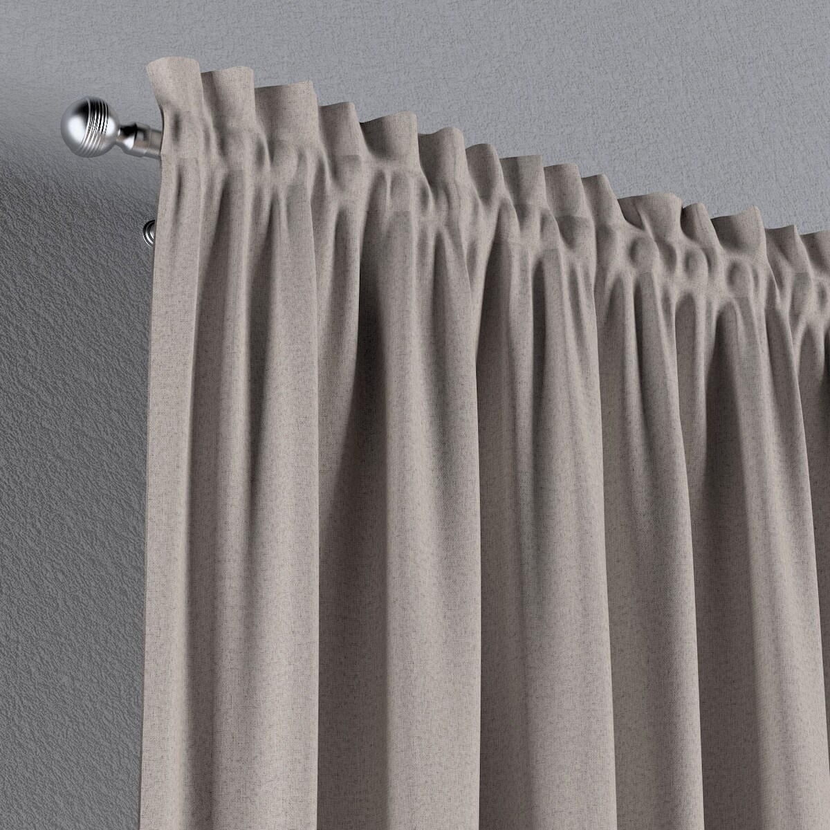 Zasłona na kanale z grzywką 1 szt. 130x245 ciemny beżowy