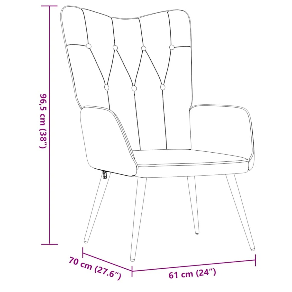 vidaXL Fotel, ciemnoszary, obity tkaniną