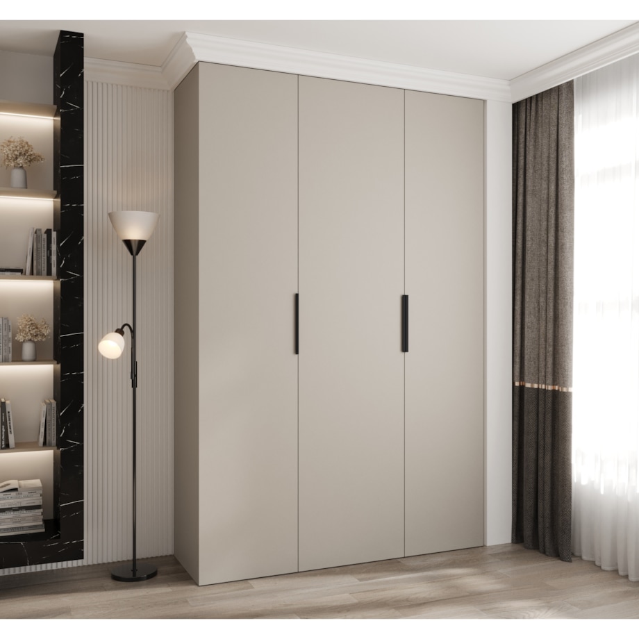 Szafa trzydrzwiowa Como 4 160 gł.40 kaszmir+czarny