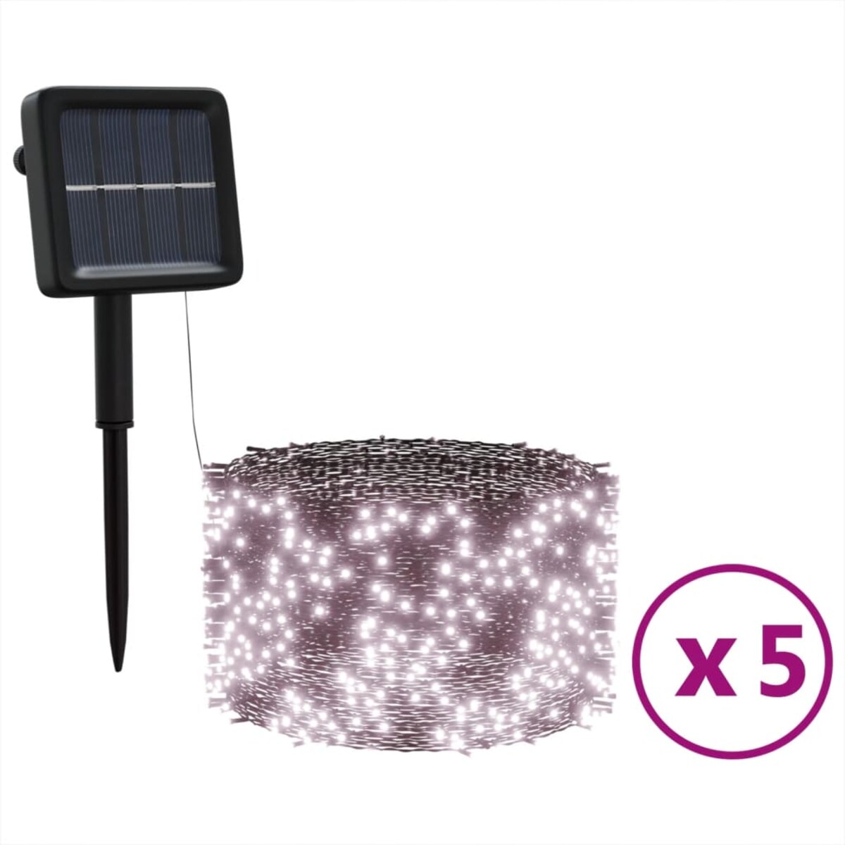 vidaXL Solarne lampki dekoracyjne, 5 szt., 5x200 LED, ciepłe białe
