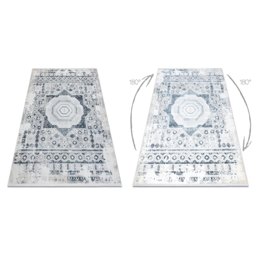 Dywan DUKE 51542 krem / niebieski - Rozeta 240x330 cm