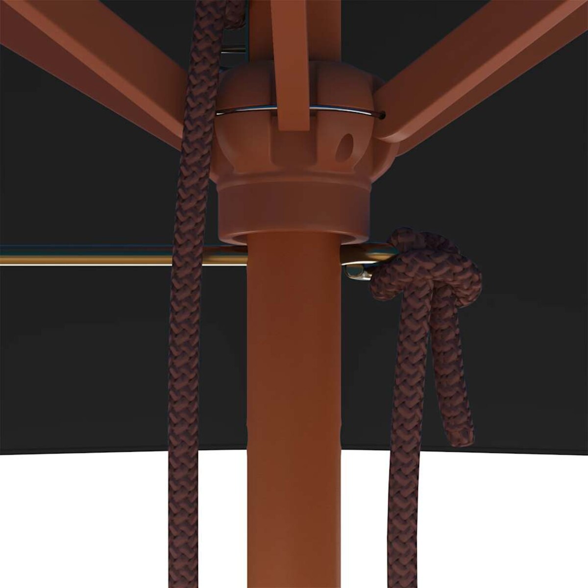 vidaXL Parasol ogrodowy na drewnianym słupku, czarny, 150x200 cm