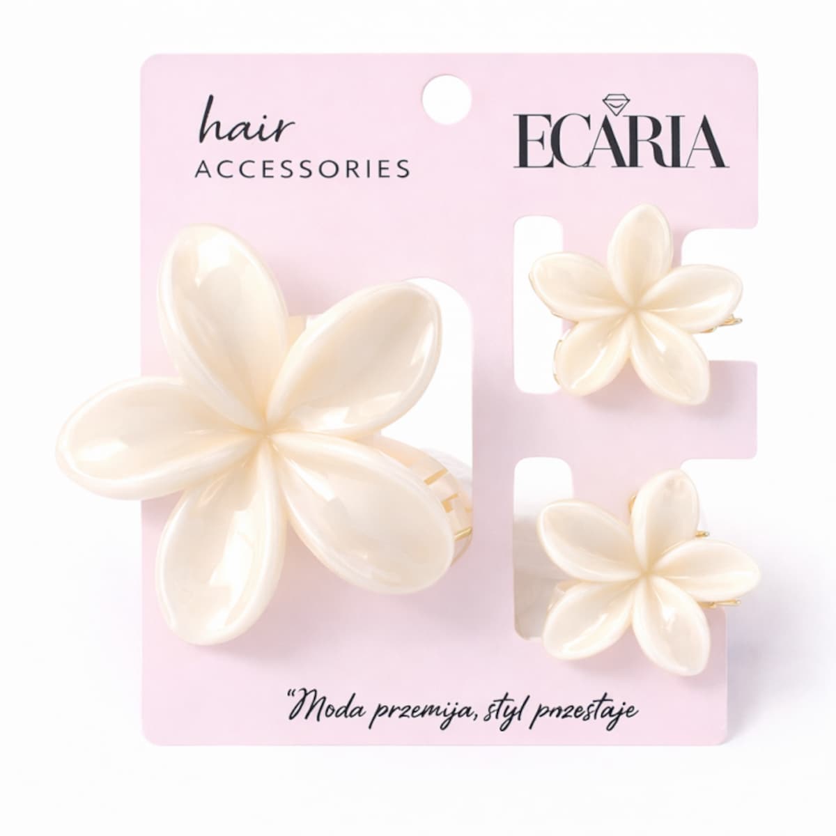 Zestaw spinek do włosów klamer 3w1, kwiat XL + 2 szt. mini spinek SP442