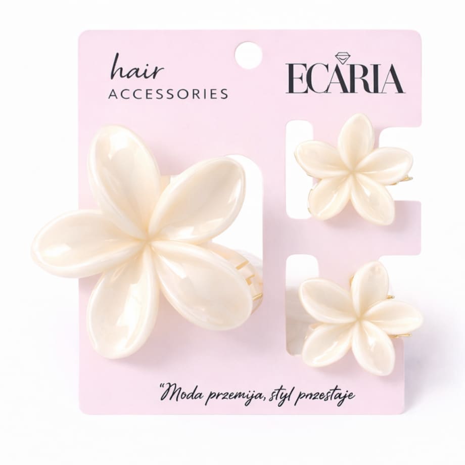 Zestaw spinek do włosów klamer 3w1, kwiat XL + 2 szt. mini spinek SP442