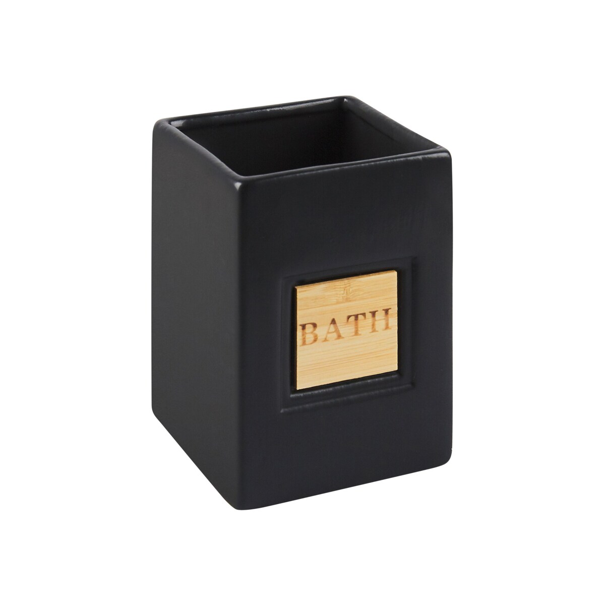 4-częściowy zestaw akcesoriów łazienkowych ceramiczny czarny KOUROU