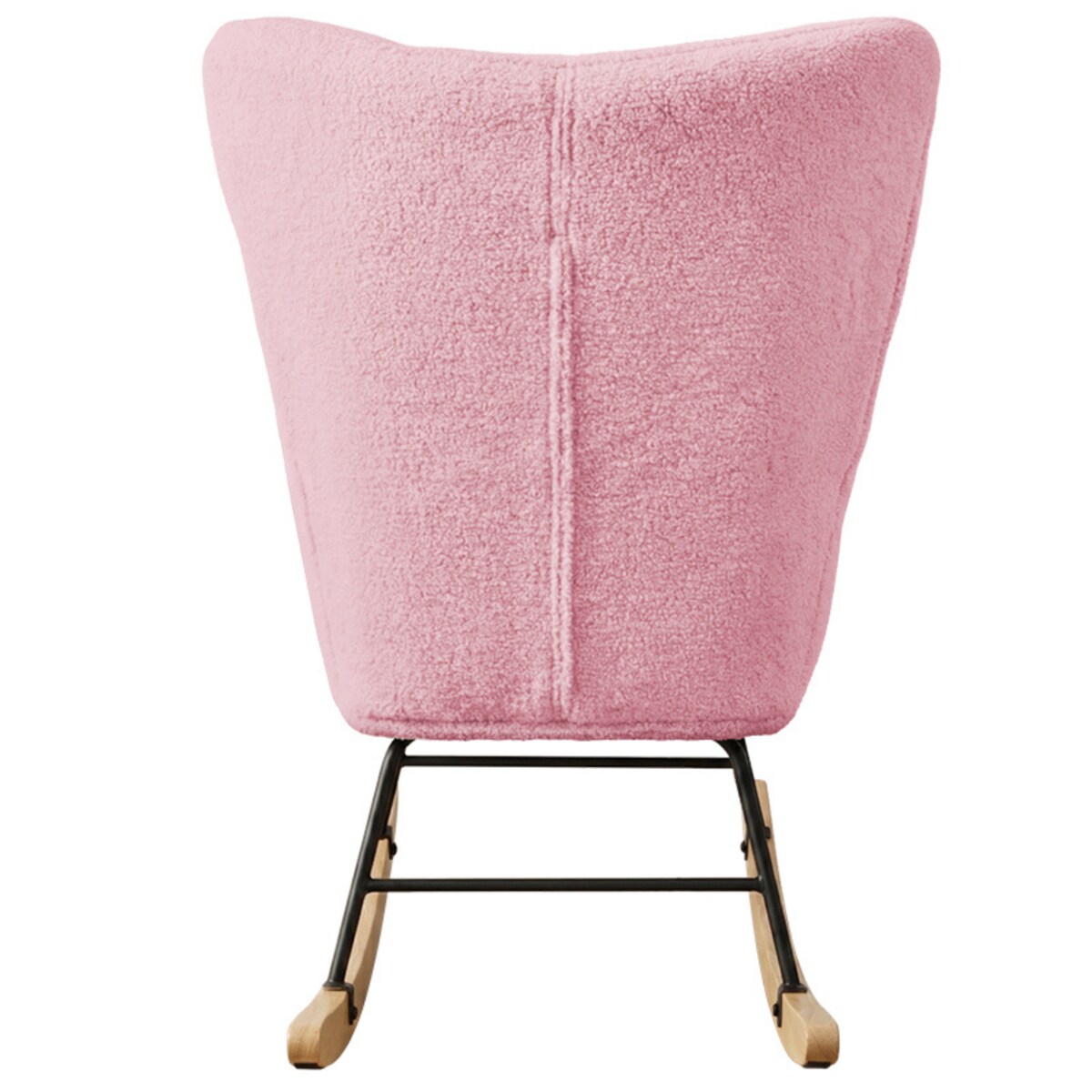 Fotel bujany tapicerowany baranek wygodny wypoczynkowy uszak salon różowy