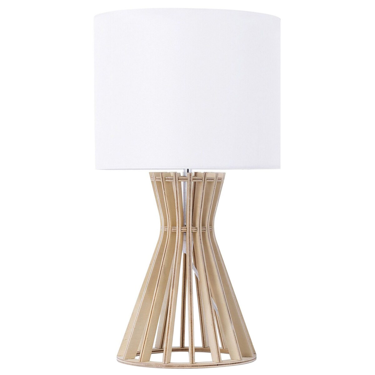 Lampka nocna drewniana biała CARRION