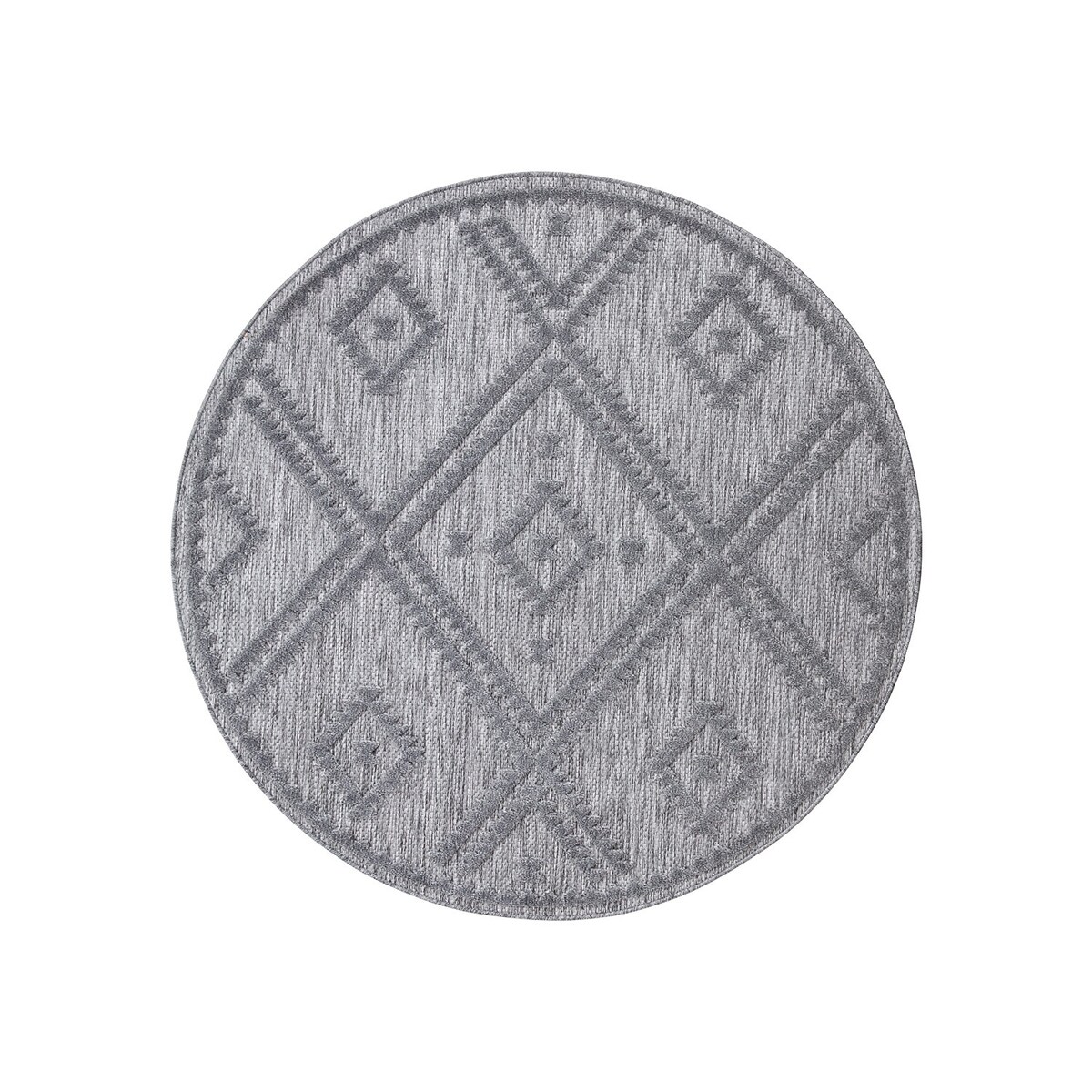 Dywan okrągły na zewnątrz i do wnętrz romby Sanori 4540 Antracyt 120x120