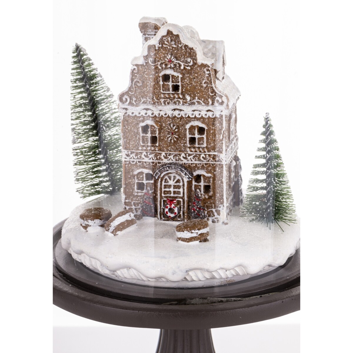 Domek piernikowy w szklanej kopule LED35x17x17 cm CROMEN