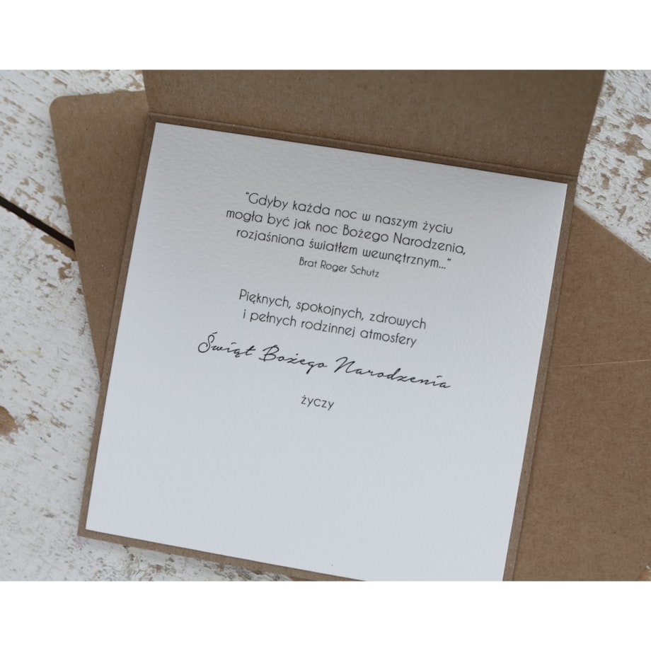 Wyjątkowa stylowa kartka ekologiczna świąteczna + najpiękniejsze życzenia na Boże Narodzenie świąteczny wianek + świąteczna skarpeta
