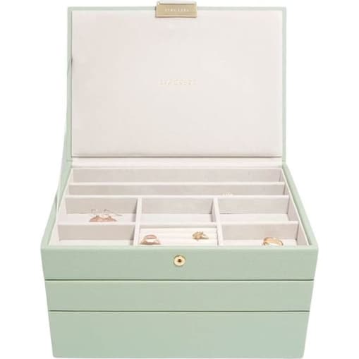 Szkatułka na biżuterię Stackers potrójna classic szałwiowa zieleń