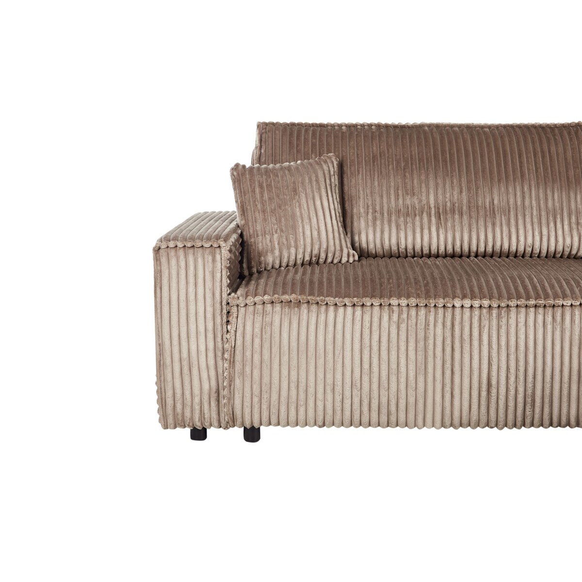 Sofa rozkładana ABACKA Jasnobrązowy Sztruks Lewostronny