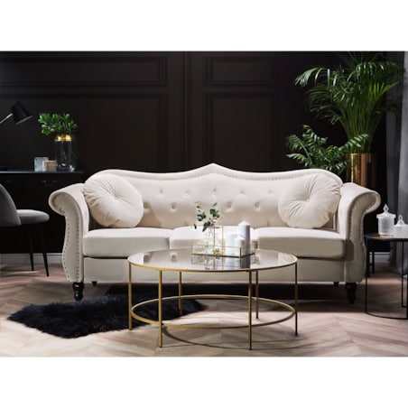 Sofa 3-osobowa welurowa beżowa SKIEN