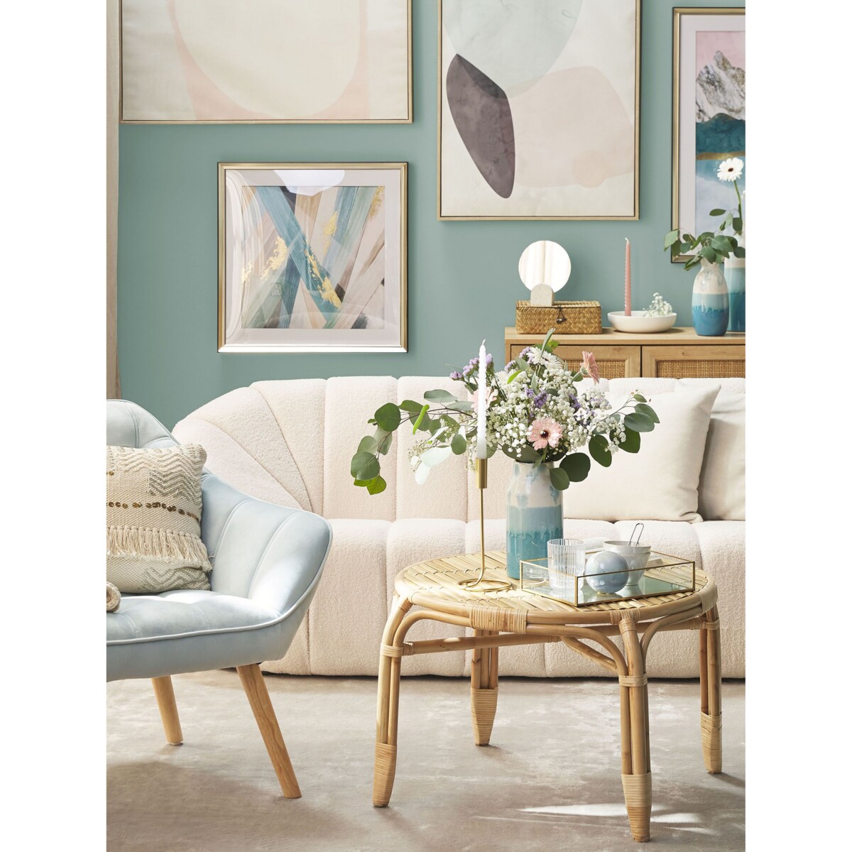 Zestaw 2 świeczników żelazny złoty BUNYU