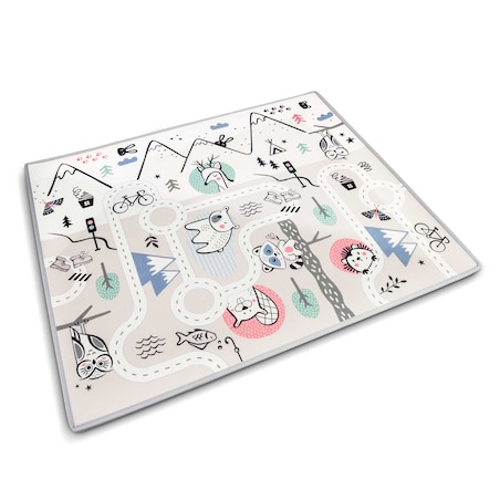 Mata piankowa edukacyjna dwustronna zwijana duża 180x150cm Nukido