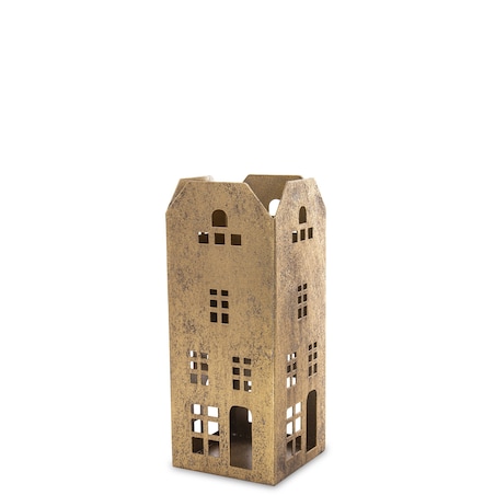 Domek - świecznik metalowy 22 x9 cm