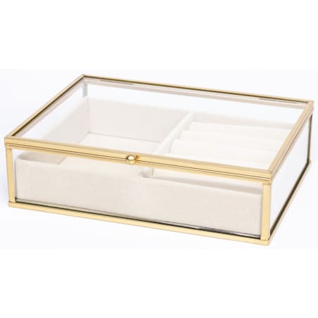 Szkatułka na biżuterię szklana przeźroczysta 20x16x6 cm GIOIELLI