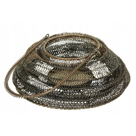 LAMPION STYL LOFT metalowy złoty wys. 23cm