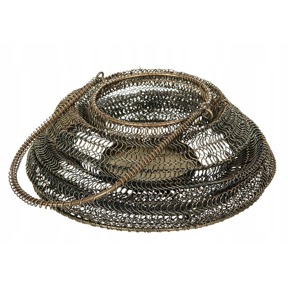 LAMPION STYL LOFT metalowy złoty wys. 23cm