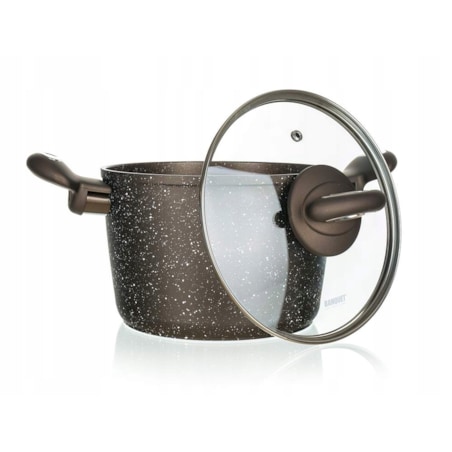 GARNEK TRADYCYJNY 3,75 L WYSOKI GRANITE BROWN do zupy rosołu na prezent