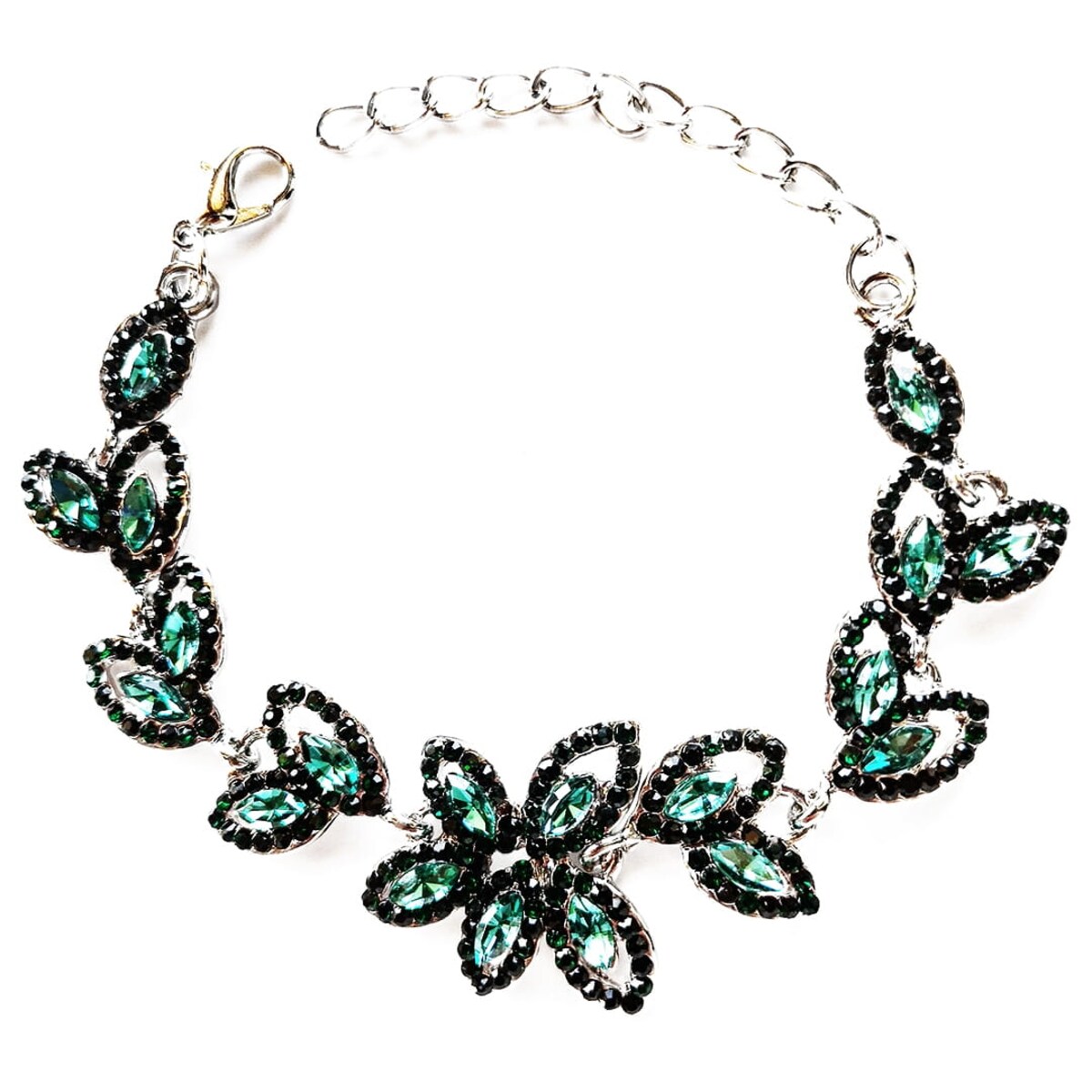 Bransoletka zielona szmaragdowa elegancka wieczorowa