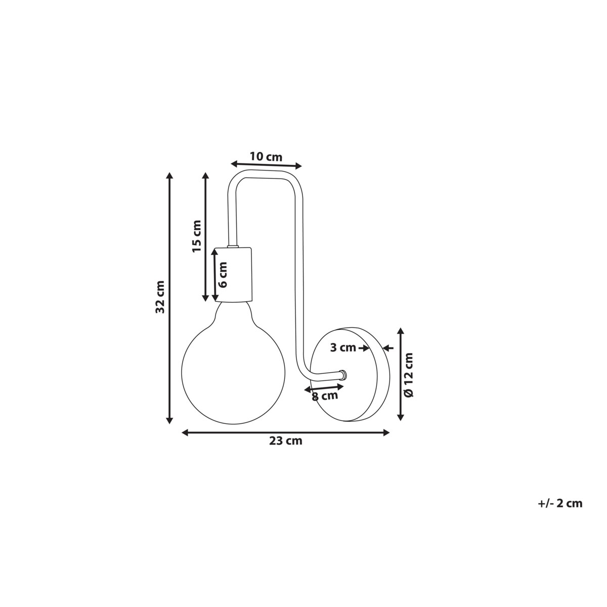 Lampa ścienna metalowa miedziana SAVENA
