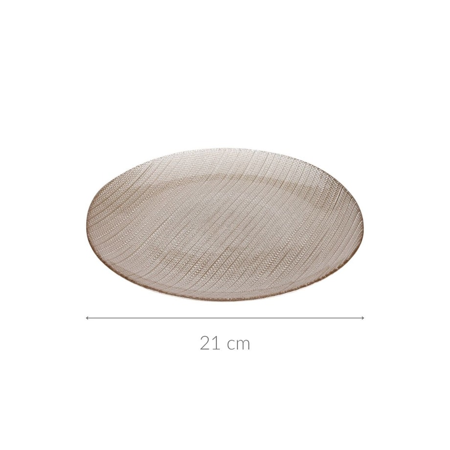 Szklany talerz deserowy KARNEOL, 21 cm