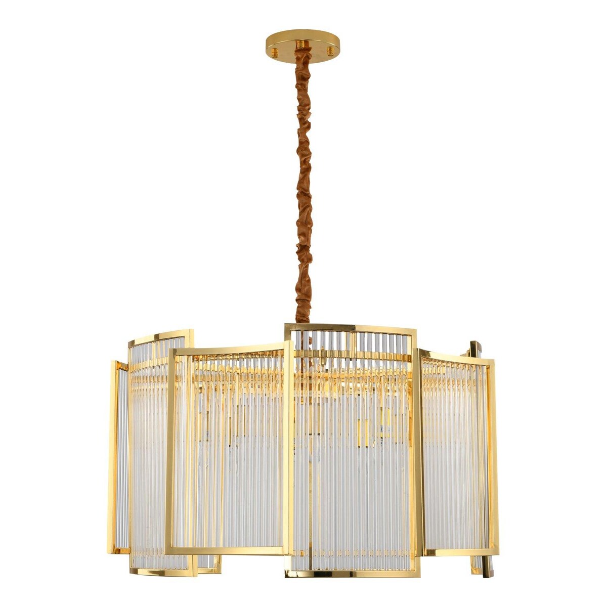 Designerska lampa wisząca Imperio SMP0098 gold Step kryształ hampton złota