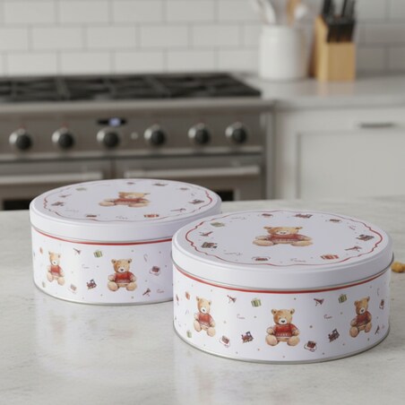 Puszki 2 szt. metalowe świąteczne 16/18x7/8 cm MISHA