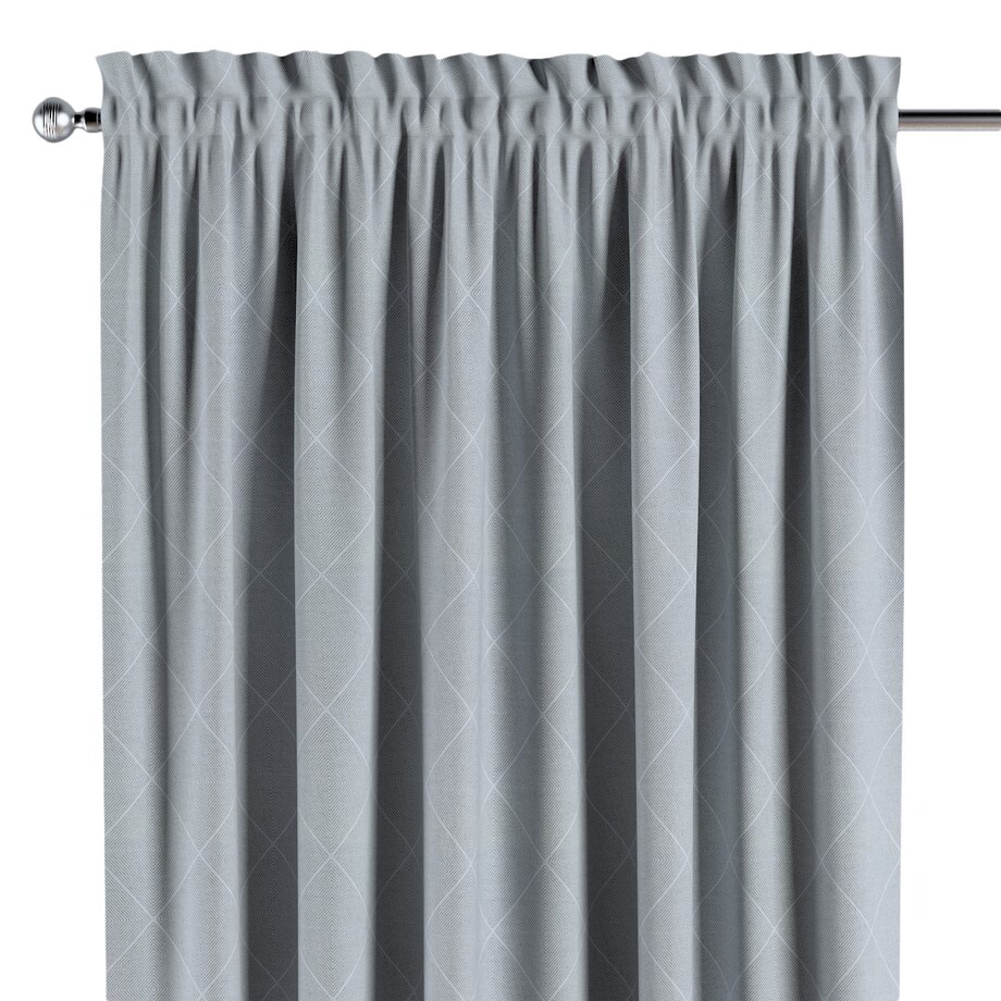 Zasłona na kanale z grzywką 1 szt. 130x245 szaro-srebrne romby